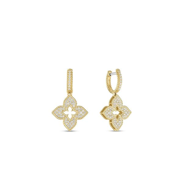 Roberto Coin 18K Gold Diamond Earrings - Venetian Princess Collection Maharaja's Fine Jewelry & Gift Panama City, FL