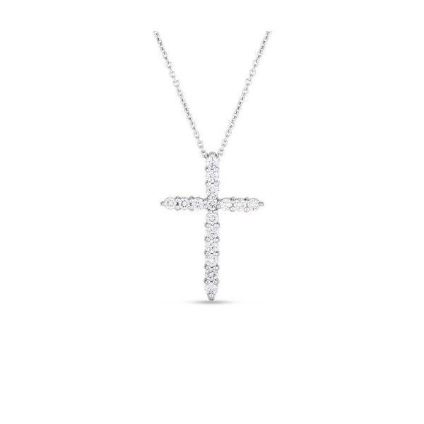 Roberto Coin 1.10TCW Diamond Cross Pendant Chain Necklace 16