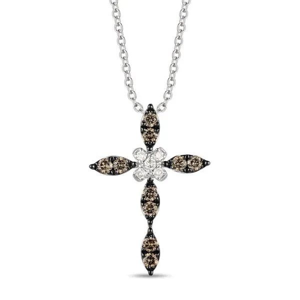 Le Vian® Cross Pendant featuring Nude Diamonds™ , Chocolate Diamonds® set in 14K Vanilla Gold® Maharaja's Fine Jewelry & Gift Panama City, FL