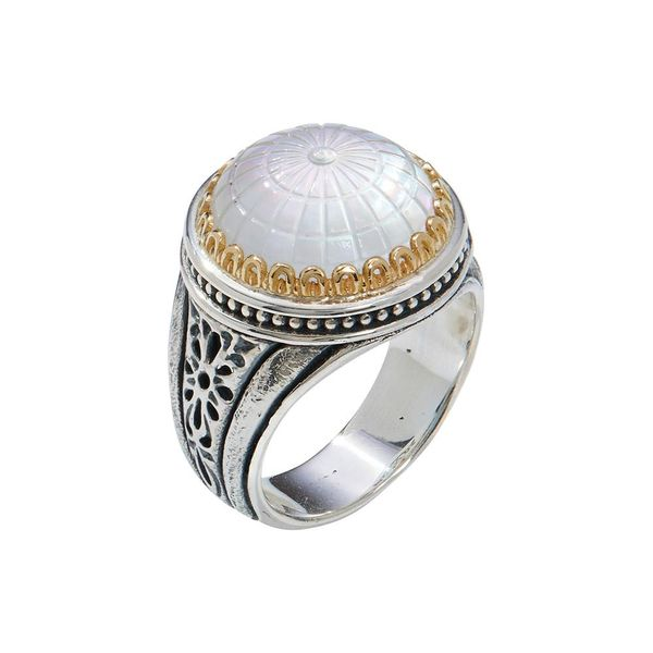 Konstantino Sterling Silver & 18K Gold Crystal / Mother Of Pearl Doublet Ring Maharaja's Fine Jewelry & Gift Panama City, FL