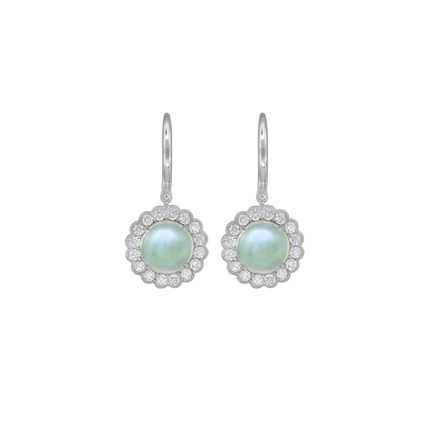 Spark Creations Moonstone & Diamond Earrings Maharaja's Fine Jewelry & Gift Panama City, FL