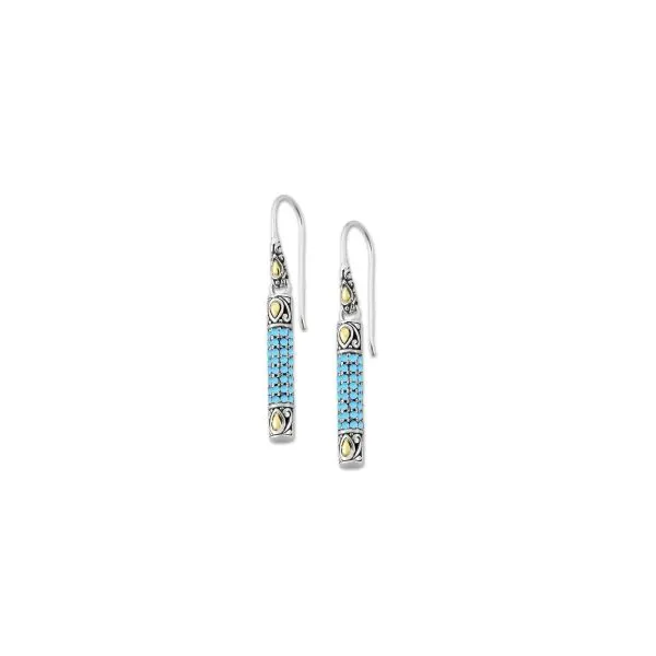 SS/18K Pave Birthstone Earring- Sleeping Beauty Turquoise Maharaja's Fine Jewelry & Gift Panama City, FL