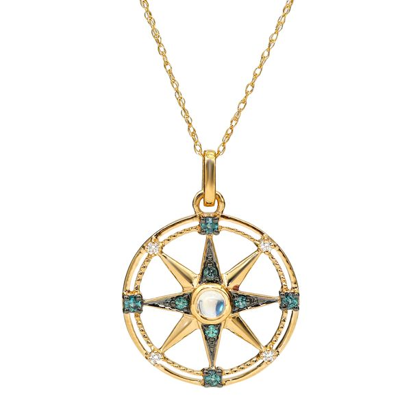 Mark Henry Compass Necklace with Moonstone, Alexandrite & Diamonds Maharaja's Fine Jewelry & Gift Panama City, FL