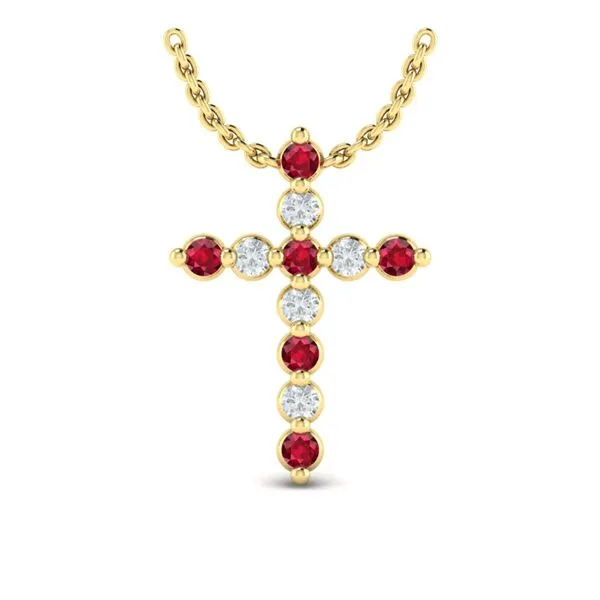 Vlora Diamond and Ruby Cross Pendant Necklace Maharaja's Fine Jewelry & Gift Panama City, FL