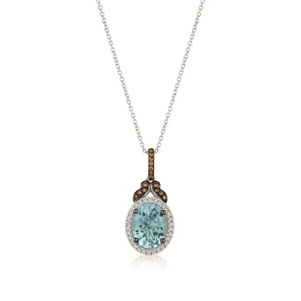 Le Vian Chocolatier® Pendant featuring Sea Blue Aquamarine® Chocolate Diamonds® , Vanilla Diamonds® set in 14K Vanilla Gold® Maharaja's Fine Jewelry & Gift Panama City, FL