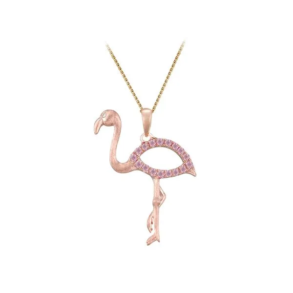 Denny Wong Flamingo Pendant with Pastel Pink Sapphires Maharaja's Fine Jewelry & Gift Panama City, FL