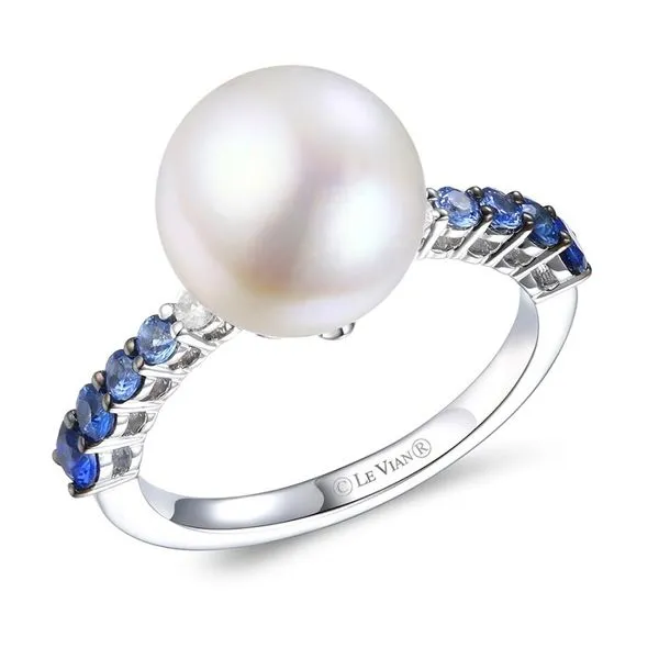 Le Vian Ombre Ring featuring Denim Ombré®, White Sapphire, Vanilla Pearls™ set in 14K Vanilla Gold® Maharaja's Fine Jewelry & Gift Panama City, FL