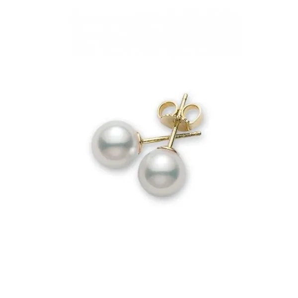 Mikimoto Stud Earrings 6mm Yellow Gold Maharaja's Fine Jewelry & Gift Panama City, FL