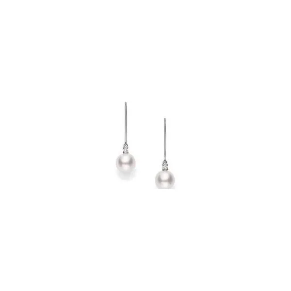 Mikimoto Akoya Drop Pearl Earrings, 18k White Gold Maharaja's Fine Jewelry & Gift Panama City, FL