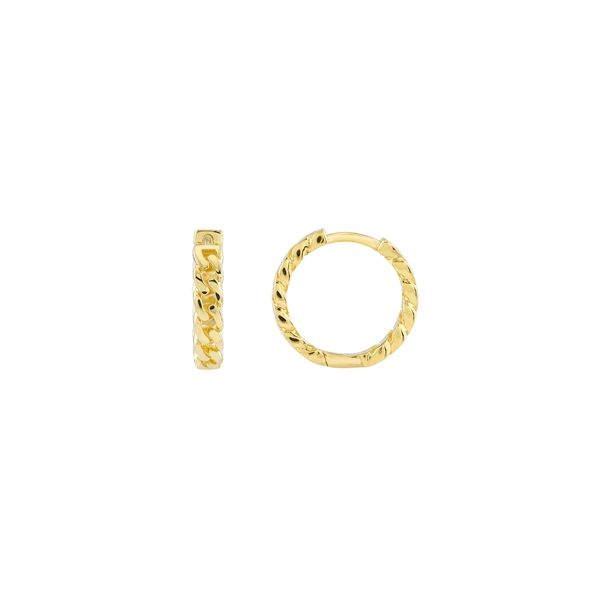 14k Yellow Gold Curb Huggie Earrings Maharaja's Fine Jewelry & Gift Panama City, FL