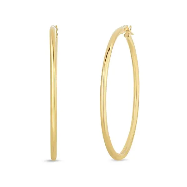 Roberto Coin 45mm 18k Yellow Gold Hoop Earrings Maharaja's Fine Jewelry & Gift Panama City, FL