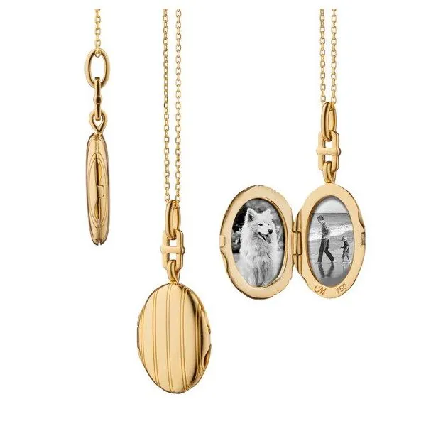 Gold Pinstripe Locket Maharaja's Fine Jewelry & Gift Panama City, FL