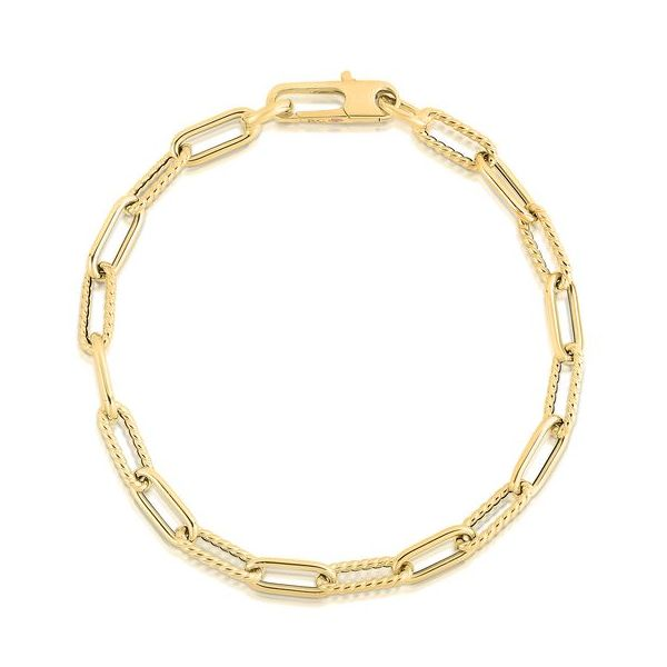 Roberto Coin Designer Gold Paperclip Chain Bracelet Maharaja's Fine Jewelry & Gift Panama City, FL