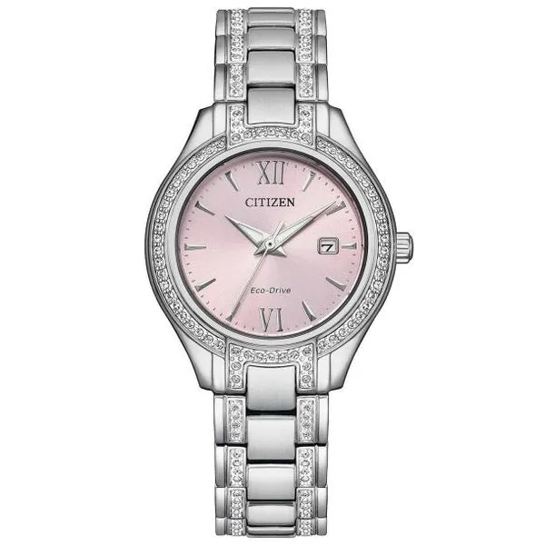 Citizen Eco-Drive Silhouette Crystal Pink Dial Watch - Ladies Maharaja's Fine Jewelry & Gift Panama City, FL