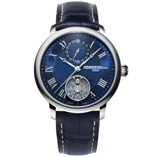 Frederique Constant - Slimline Monolithic Manufacture Blue Leather Strap Watch LIMITED EDITION Maharaja's Fine Jewelry & Gift Panama City, FL