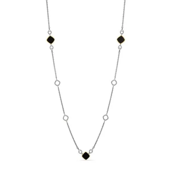 Judith Ripka Eternity Long Station Necklace With Black Onyx And 18K Gold Maharaja's Fine Jewelry & Gift Panama City, FL
