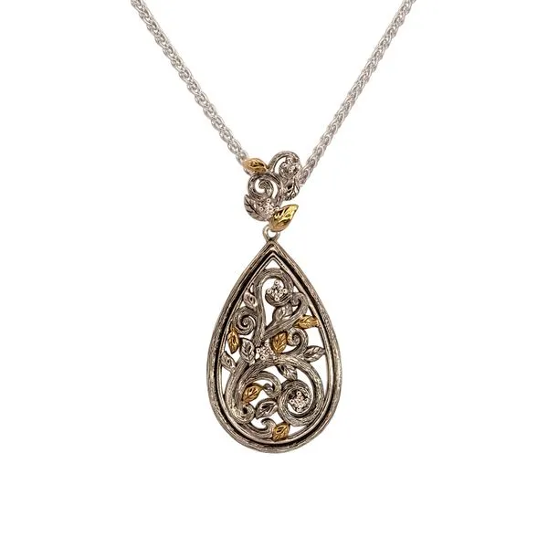 Sterling Silver and 10kt Yellow Gold Tree of Life Pendant Maharaja's Fine Jewelry & Gift Panama City, FL