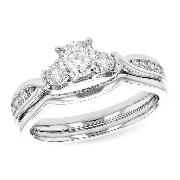 14K White Gold .15 Ct Engagement Ring and Wedding Band set Nick T. Arnold Jewelers Owensboro, KY