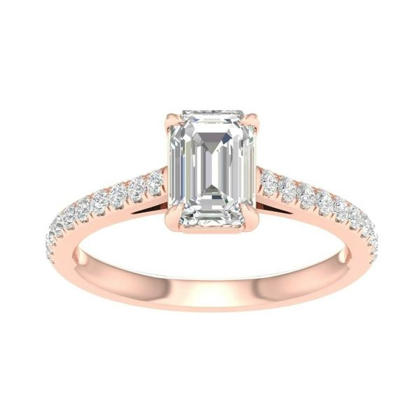 14K Rose Gold Emerald Cut Diamond Engagement Ring Nick T. Arnold Jewelers Owensboro, KY