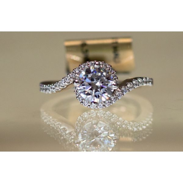Diamond Twist Halo Semi Mount Engagement Ring Image 2 Nick T. Arnold Jewelers Owensboro, KY