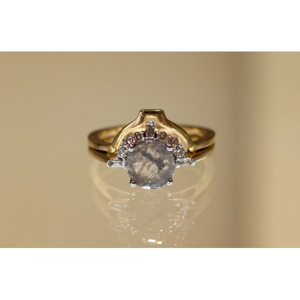 Round Salt and Pepper Engagement Ring Image 2 Nick T. Arnold Jewelers Owensboro, KY