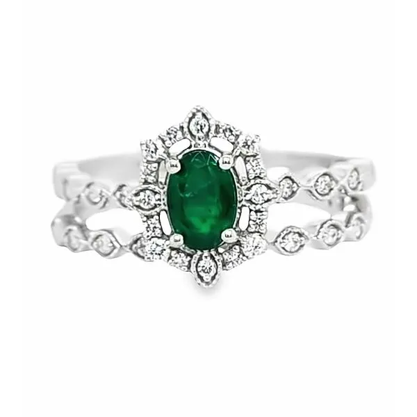 14K White Gold Oval Emerald Engagement Ring  Nick T. Arnold Jewelers Owensboro, KY