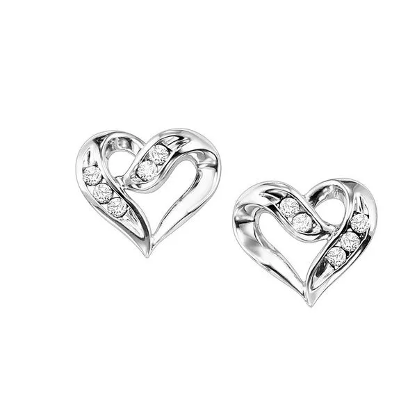 Sterling Silver Diamond Heart Earrings Nick T. Arnold Jewelers Owensboro, KY