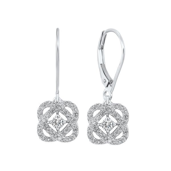 .25 Tw Diamond Love Knot Dangle Earrings Nick T. Arnold Jewelers Owensboro, KY