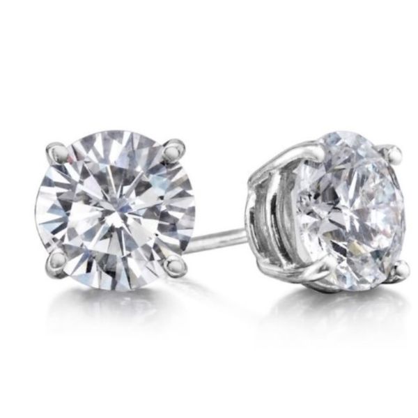 14K White Gold 5CT Lab Grown Diamond Earrings Nick T. Arnold Jewelers Owensboro, KY