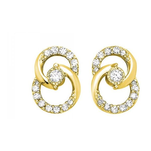 10K Yellow Gold Diamond Knot Earrings Nick T. Arnold Jewelers Owensboro, KY