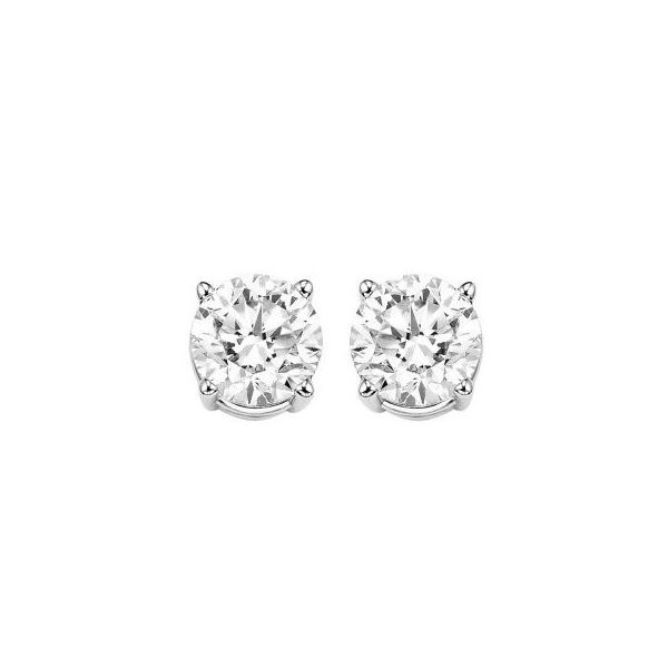 14K White Gold 1CT Diamond Stud Earrings Nick T. Arnold Jewelers Owensboro, KY