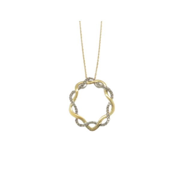 10K Two-Toned Diamond Twisted Circle Pendant Nick T. Arnold Jewelers Owensboro, KY