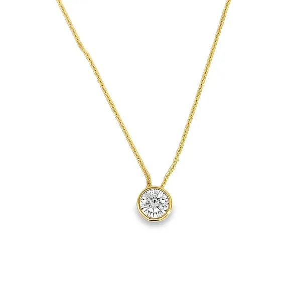 Bezel Set Diamond Pendant Necklace Nick T. Arnold Jewelers Owensboro, KY