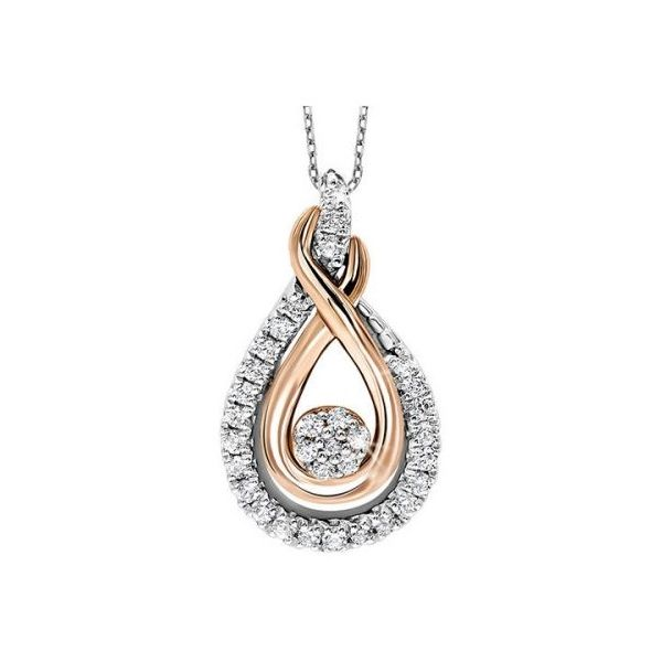 Teardrop Diamond Pendant With Rose Gold Accent Nick T. Arnold Jewelers Owensboro, KY