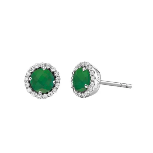 Sterling Silver Emerald May Birthstone Earrings Nick T. Arnold Jewelers Owensboro, KY
