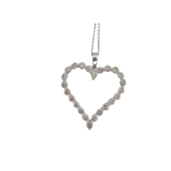14K White Gold Diamond Heart Pendant Nick T. Arnold Jewelers Owensboro, KY