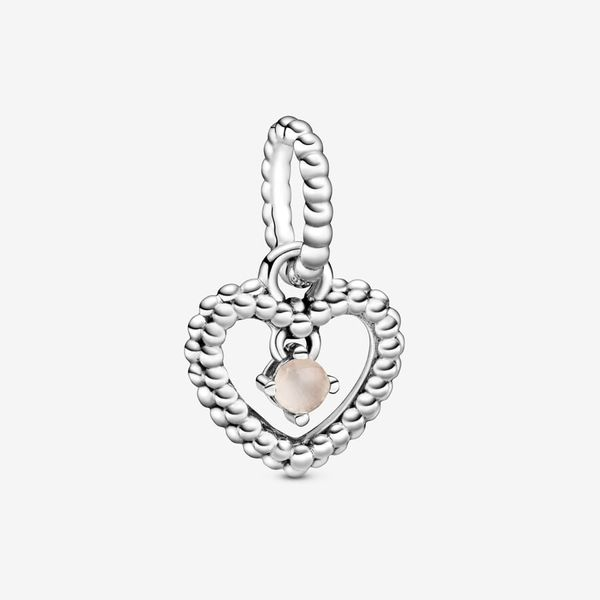 June Misty Rose Beaded Heart Dangle Charm Nick T. Arnold Jewelers Owensboro, KY