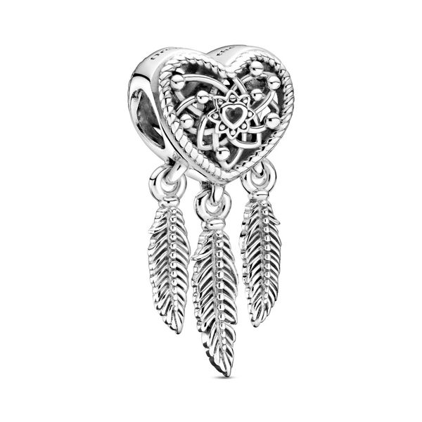 Openwork Heart & Three Feathers Dreamcatcher Charm Nick T. Arnold Jewelers Owensboro, KY