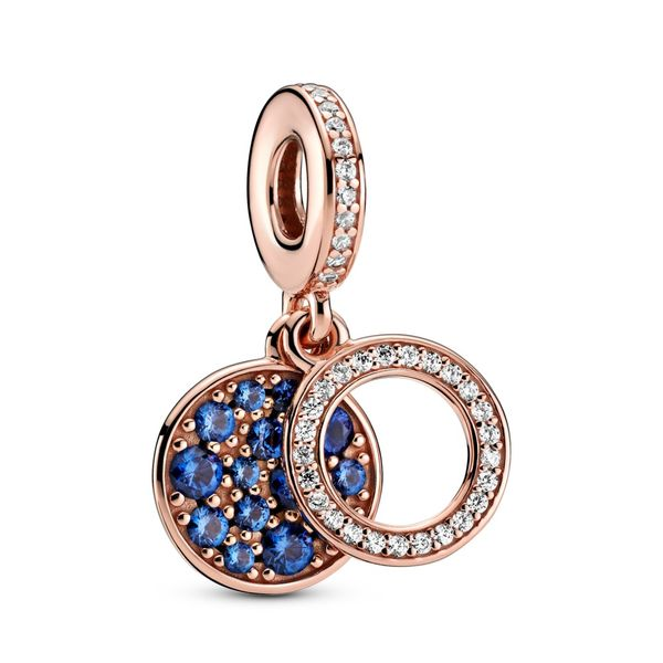 Sparkling Blue Disc Double Dangle Charm Nick T. Arnold Jewelers Owensboro, KY