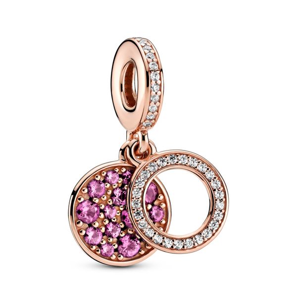 Sparkling Pink Disc Double Dangle Charm Nick T. Arnold Jewelers Owensboro, KY