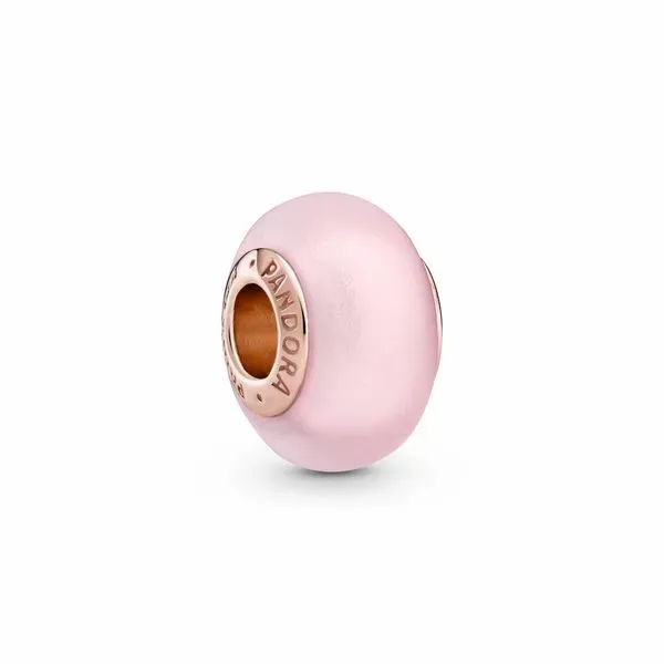 Matte Pink Murano Glass Charm Nick T. Arnold Jewelers Owensboro, KY