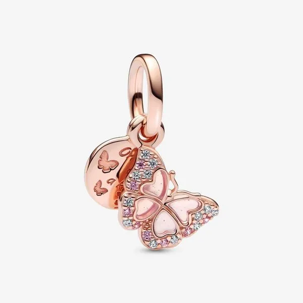 Pink Butterfly & Quote Double Dangle Charm Nick T. Arnold Jewelers Owensboro, KY