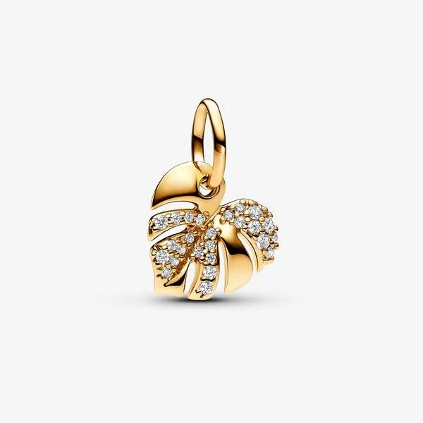 Sparkling Monstera Leaf Dangle Charm Nick T. Arnold Jewelers Owensboro, KY
