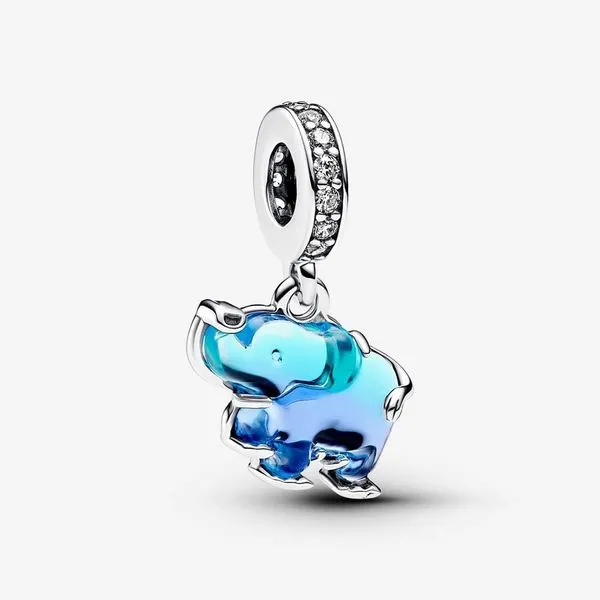 Blue Murano Glass Elephant Dangle Charm Nick T. Arnold Jewelers Owensboro, KY
