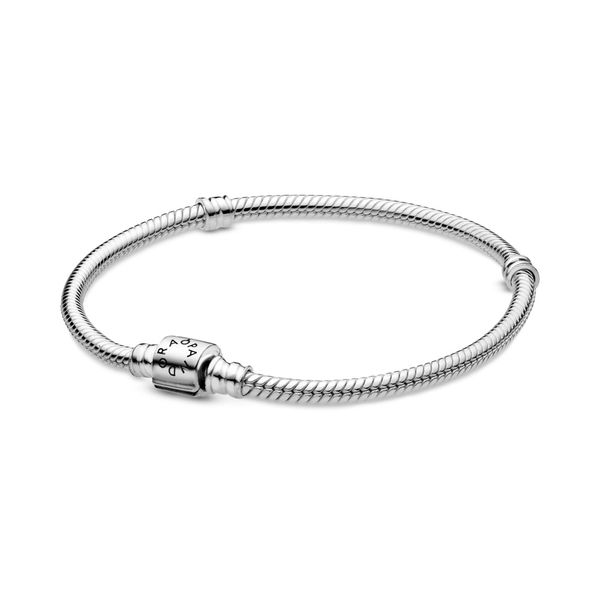 Pandora Moments Barrel Clasp Snake Chain Bracelet - Size 18 Nick T. Arnold Jewelers Owensboro, KY