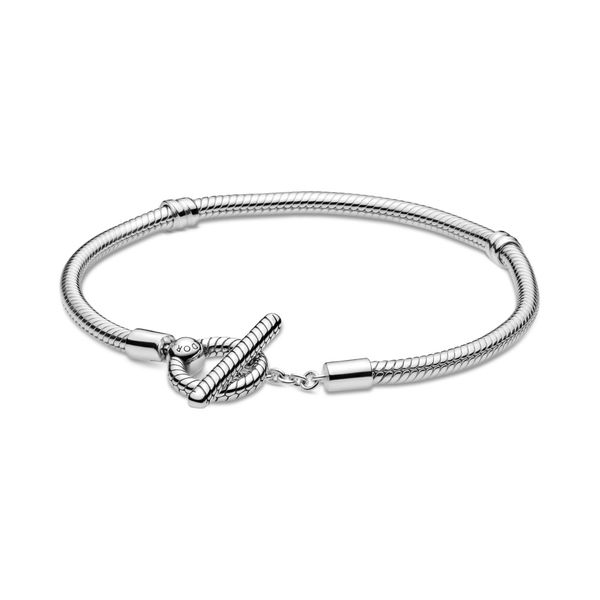 Pandora Moments T-Bar Snake Chain Bracelet - Size 17 Nick T. Arnold Jewelers Owensboro, KY