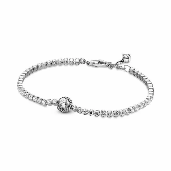 Sparkling Halo Tennis Bracelet - Size 16 Nick T. Arnold Jewelers Owensboro, KY