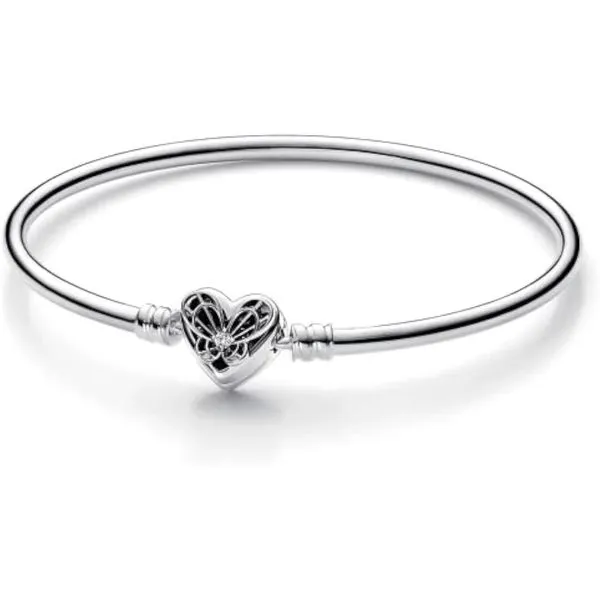 Pandora Moments Heart & Butterfly Bangle - Size 19 Nick T. Arnold Jewelers Owensboro, KY