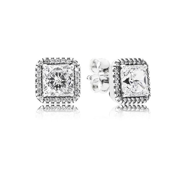 Square Sparkle Halo Stud Earrings Nick T. Arnold Jewelers Owensboro, KY