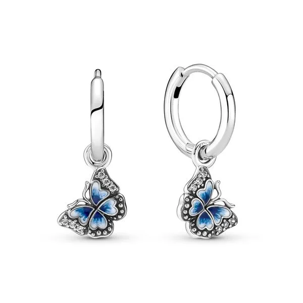 Blue Butterfly Hoop Earrings Nick T. Arnold Jewelers Owensboro, KY